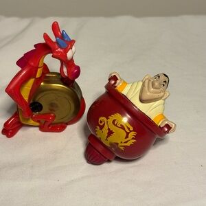 Vintage 1998 McDonald's Toys, Mushu The Dragon And Ling From Mulan Disney Film.